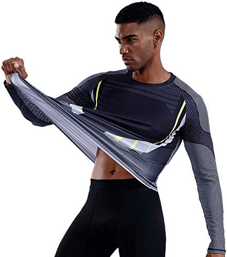 Image of OEBLD Compression Pants Men Thermal Underwear Set Base Layer Dry Tights Gym Running Leggings Long Sleeve Shirt