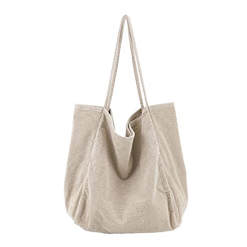 Bolso tipo tote hombro de pana para mujer miniatura 1