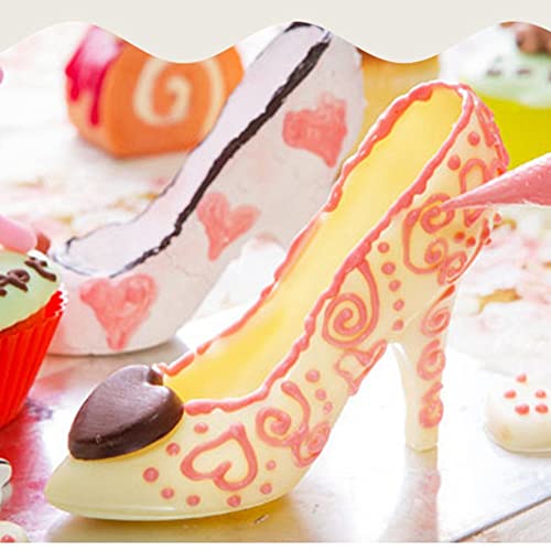 Tuke 3D Polycarbonate Chocolate Molds With Clips High Heel Shoe Mold Diy Crystal Jelly Lady Shoes Mould Candy Cake Decoration Desserts Fondant Model Baking Pastry Tool (L_7.8 X 6.8 X 2.88Inch) #TOP6