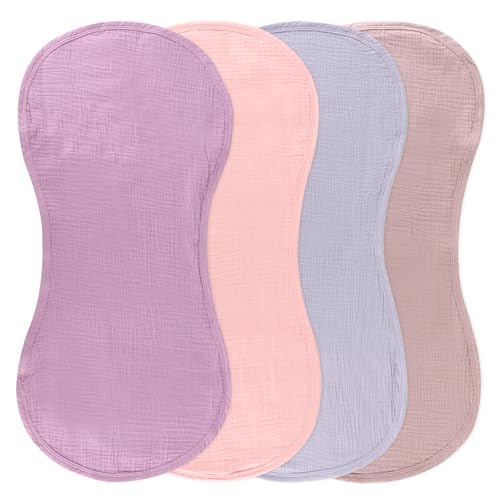 Image of 4-Pack Waterproof Changing Pad Liners | Fits Keekaroo Peanut Changer | Extra Thick, Ultra Soft & Absorbent | 2-Sided Reusable Diaper Mat | Machine Washable(Purple)