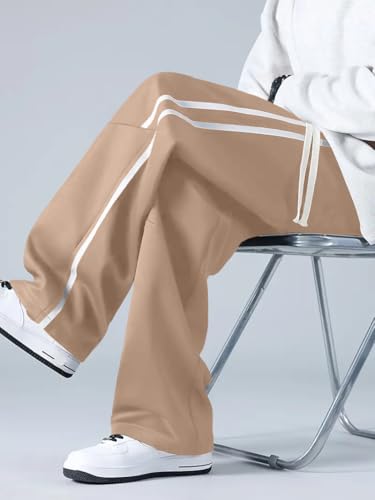 Image of GRECIILOOKS Korean Style Track Pants for Men - Loose Fit Lycra Cargo Joggers | Trendy Gym & Streetwear Bottoms with Utility Pockets (Available in Plus Size)