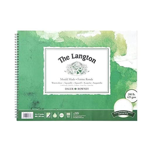 Daler-Rowney The Langton - Bloc de espiral para acuarelas (40,6 x 30,5 cm, 425 g/m2)
