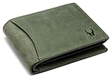 WildHorn Green Leather Wallet for Men I 9 Card Slots I 2 Currency & Secret Compartments I 1 Zipper & 3 ID Card Slots