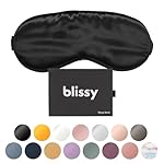 Blissy Silk Sleep Mask - Eye Sleeping Mask for Women & Men for Total Blackout - 100% Pure Mulberry Silk, 22 Momme 6a Fibers - Blindfold Sleep Mask Side Sleeper Eye Cover (Non Adjustable)