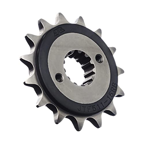 JT Sprockets JTF511.15RB 15 Tooth Rubber Cushioned Front Countershaft Sprocket, Single, black by JT - Used condition - US$14.28