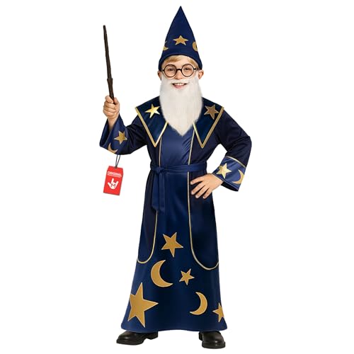 Morph Wizard Costume Kids Boys Wizard Costume Toddler Sorcerer Costumes Boys Halloween Costume S (4-6Y)