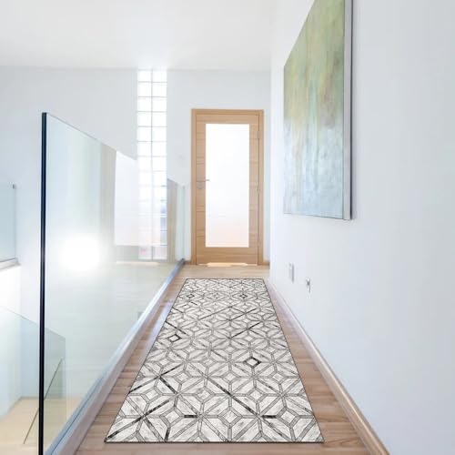 Alfombra de pasillo gris de 40x150 cm lavable a metros 6