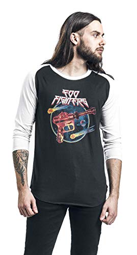 Camiseta de béisbol para hombre Foo Fighters Ray Gun talla Large negro y blanco miniatura 2
