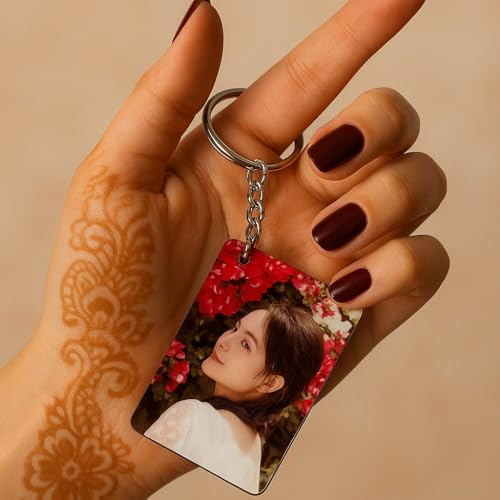 Image of Customized personalized Double Side Keychain With QR And Image | Best gift for couple