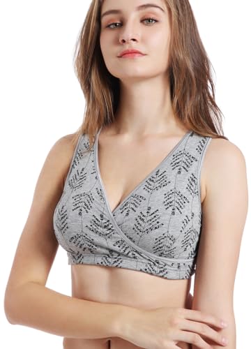 Image of CAKYE 4 Pack Nursing Bras for Breastfeeding Maternity Cotton Sleep Bralette
