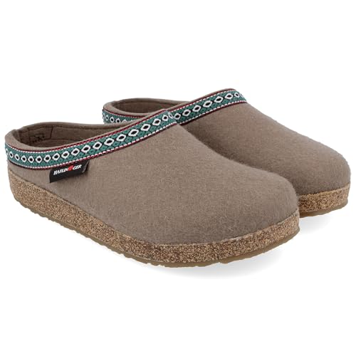 Image of HAFLINGER GZ Felt Clogs Mules Shoes Unisex Brown (Truffle 121) EU 46