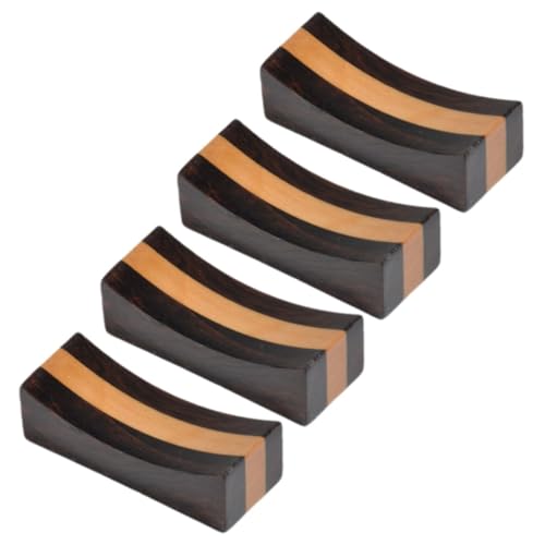 WEKADRIN 4個 創意性木製箸置き 和風カトラリーレスト スプーンフォーク用卓上アクセサリー 食卓装飾 滑り止め機能付きテーブルウェアスタン