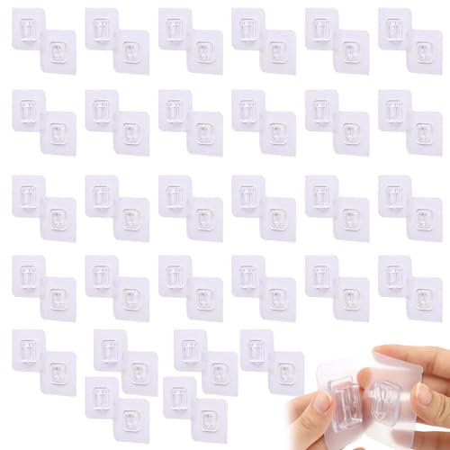 SEMINISMAR Crochets Adhésifs Transparents Double Face, Muraux Auto-adhésifs, Robustes Sans Couture, Réutilisables (10)