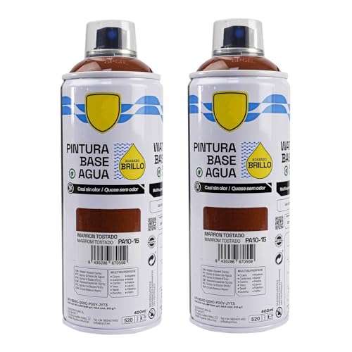 various - Pintura Spray Base Agua 400ml,Ecológica y Sin Olor,Para Muebles,Metal,Plástico y Madera,Colores Duraderos,Cobertura Uniforme - Marron Tostado,2 unidad
