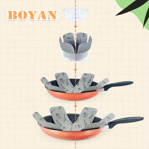 BOYAN Pot and Pan Protectors, Set of 12 and 3 Different Size, Cookware Protector Set/Felt Pots and Pans Divider Separator Pads Anti-Slip to Avoid Scratching or Marring When Stacking by BOYAN - Image 2