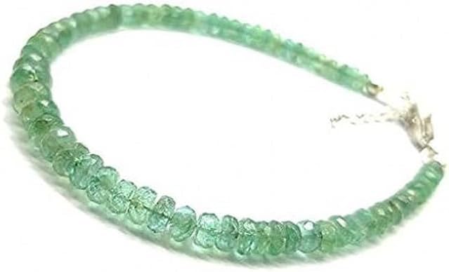 YONKU Hand_Crafted Genuine Colombian Emerald Bracelet, Colombian Emerald Stacking Bracelet, 92.5 sterling silver Plated, Delicate Fine Jewelry for Women Colombian Emerald Birthstone, Stacking Strand YO-STRD-12514