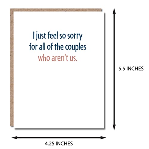 Funny Anniversary Cards For Husband Or Wife, Funny Anniversary Card For Him Or Her, Funny Valentines Day Cards For Him, Funny Valentines Day Card For Her, Single 4.25 X 5.5 Card With Envelope, Blank Inside, All The Couples Who Aren't Us, Modern Wit #TOP3