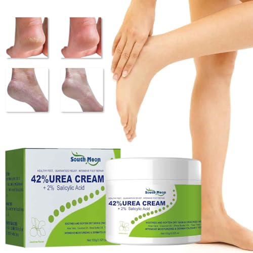 Crema de urea 42% | 2% de ácido salicílico, eliminador de callos y urea intensiva crema para pies, hidratación profunda y suavizado de la piel, con aloe vera y aceite de árbol de té