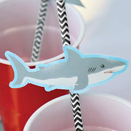 Decoración de Pitillos de Papel con Tiburones Pack 24 miniatura 7