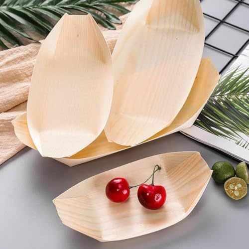 Platos desechables de madera para sushi x100 miniatura 5