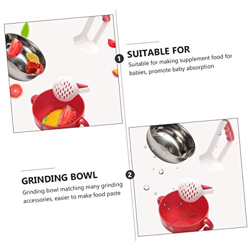 HEMOTON 1 Conjunto Tigela De Moagem Moedor De Alimentos Complementar Multifuncional Moedor De Alimen