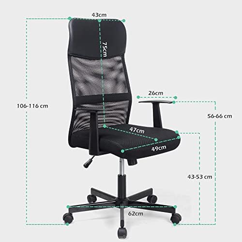 T-THREE.Ergonomic Mesh Office Chair, Height Adjustable Computer Desk Chair,Breathable Padded Seat, Headrest and Lumbar Support for home Work and Student Study