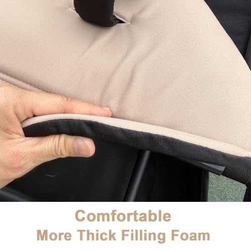 Image of Baby Stroller Seat Cushion and Canopy Compatible with Babyzen YOYO 2 and YOYO+, Pushchair Accessories Replacement Kit, Waterproof Double-Layer Fabric (Taupe)