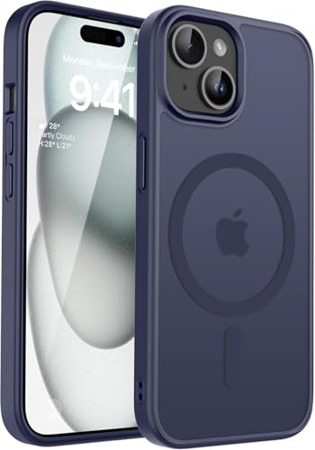 iPhone 15 Magsafe Hard Back Case | Matte Design & 360° Protection | Military-Grade Apple iPhone 15 Cover | Strong Magnet Back - Purple