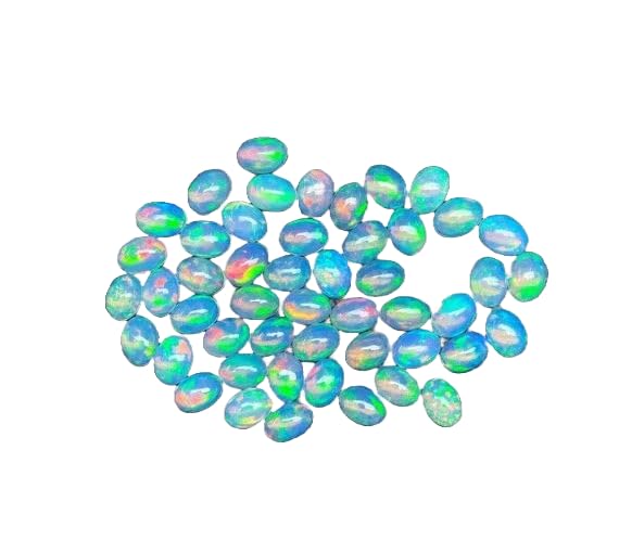 Opale éthiopienne de qualité AAA cabochon ovale multi feu 3x5mm pour fabrication de bijoux