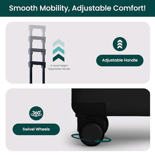 Nobl Travel Carry On Luggage, Noble Zipperless Aluminum Suitcase,21.7x14.8x8.1 Airline Approved, Aluminum Metal Hardside Shell & Frame, 360° Spinner Wheels, TSA Locks, Interior Compression –Black4