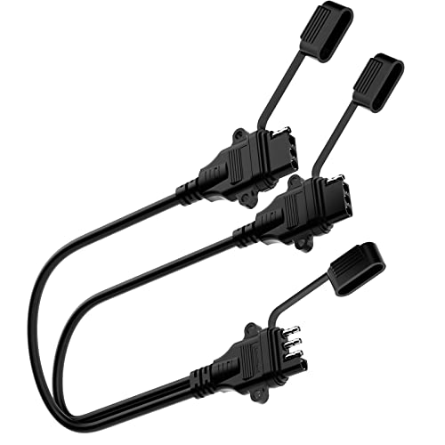 18AWG 1FT 4 Pin Trailer Connector Y Splitter Universal 4 Way Trailer Plug for Tailgate Light Bar Plug and Play 4 Pin Connectors Extension Harness Wiring Plug with Mounting Holes and Dust Cover - 1FT