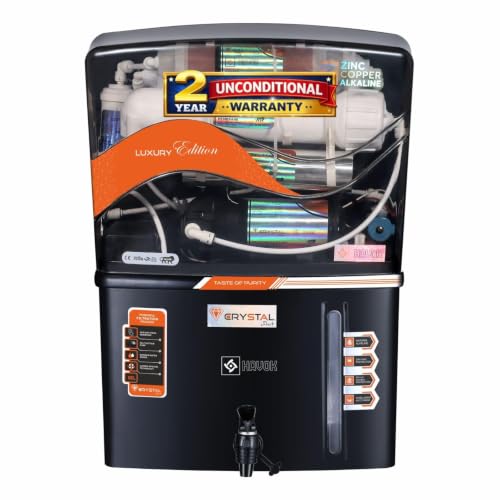 Havok Luxury Edition RO + UV + UF + TDS Controller Water Purifier with Copper + Zinc + Alkaline 3-in-1 Technology | 15 L Storage | Multi-Stage Purification for Home & Kitchen