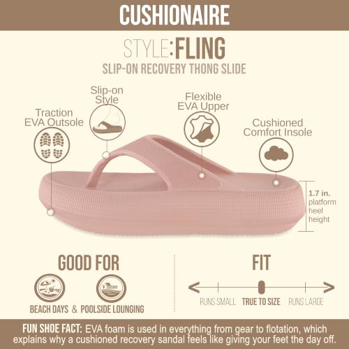 Image of CUSHIONAIRE Women's Fling recovery cloud pool slides sandal with +Comfort