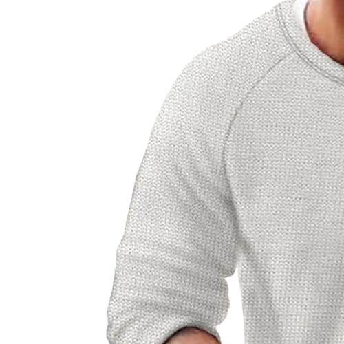 Men's Stretch Textured Casual Knit Sweater Pullover Crewneck Cotton Blend Long Sleeve Solid Color Classic Sweater3