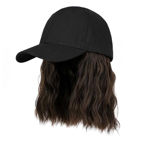 WUODHTW women's baseball cap wig hat bobo head wig summer short curly hair sun hat wig African curly wig cap