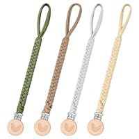 CLDY Baby Schnullerkette Clip, Schnullerkette Junge, Schnullerkette mädchen, Schnullerkette Stoff, Cup Catcher, Trinkbecher Halteriemen für Kinderwagen/Babytrage/Autositz, Schnullerband (4 Pack)