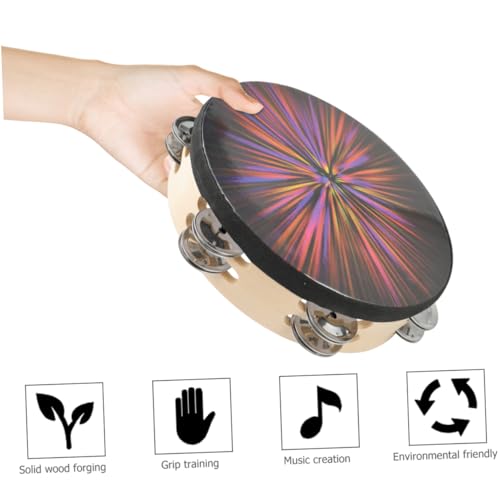 Abaodam 2 Unidades 8 Instrumento Musical Pandeiro Crianças Pandeiro Percussão Pandeiro Tambor Da Mod