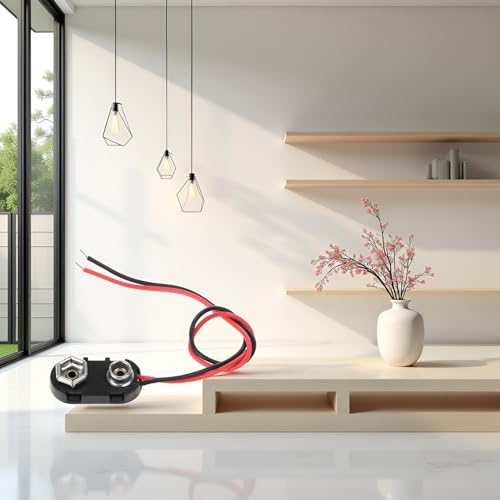Black Red PP3 9V Battery Clip Connector I Tinned Wire Leads 150mm ，Electrical Outlet Switches, Electrical - Image 2