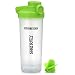 Mix Whip Blend & Shake Clear Classic Colored Screw Top Shaker Bottle Wire Whisk Sport Mixer Smoothie Protein Weight Loss Shakes & Powders Water Bottle (24oz-green)