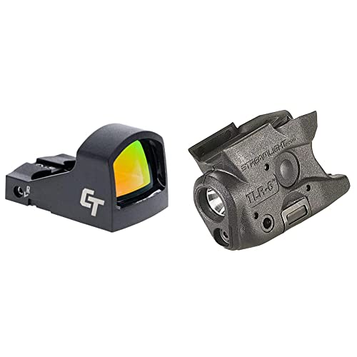 Crimson Trace Cts-1550 Ultra Compact Open Reflex Pistol Sight & Streamlight 69273 Tlr-6 100-Lumen Pistol Light With Integrated Red Aiming Laser Designed And Solely, 9Mm/.40 Only, Black #TOP24