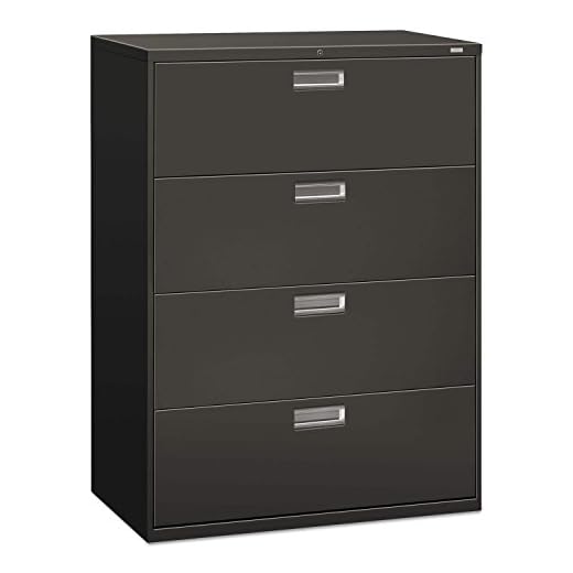HON 694LS 600 Series Four-Drawer Lateral File, 42w x 19-1/4d, Charcoal