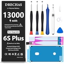 [13000mAh]Battery for iPhone 6S Plus, New Upgraded High Capacity 0 Cycle Li-Polymer Replacement Battery for iPhone 6S Plus Models A1634, A1687, A1699 with Complete Professional Repair Tool Kit