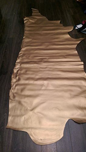 Nat Leathers Gold Fullgrain Pearlized Upholstery Chap Shoe Cowhide Genuine Leather Hide Skin 24" X24" Cutting #TOP2