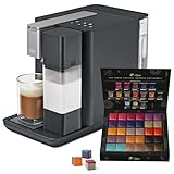 Tchibo Qbo MILK MASTER Premium Kapselmaschine inkl. 30 recyclebare Qbo Kapseln für Cappuccino, Espresso, Caffè Crema, Milchschaum auf Knopfdruck mit abnehmbarem Milchtank 300ml, Gentle Grey