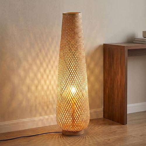 Bofea Boho 36in Farmhouse Bamboo Floor Lamp