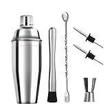 Coctelera de Acero Inoxidable, 3/6 Piezas De Coctelera Acero Inoxidable, Herramientas Barman, Mezclador Bebidas, Kit(6pcs-550ml)