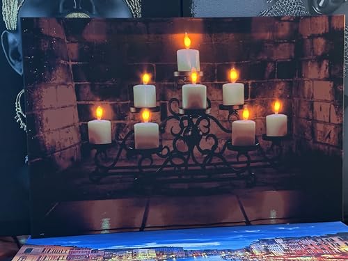 Cadre lumineux LED bougies romantiques pour décoration salon et chambre