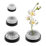 AMONENZ 4 Piezas Plata Pin Arreglo Floral, 4 Tamaños D34+D40+D50+D60 Arreglos Florales Redondos, Base Acero Inoxidable Flower Arreglo Bases, para Hogar, Floristería, Oficina y Salón de Té