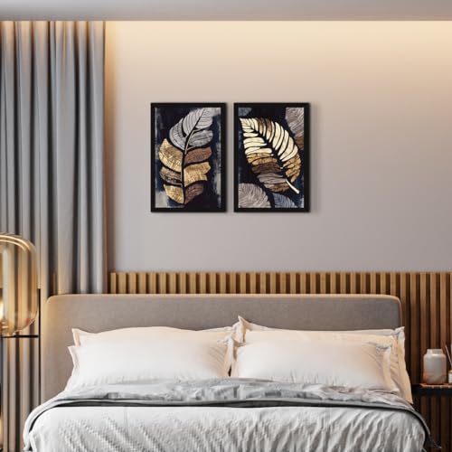 Image of ArtX Paper Floral Aesthetic Wall Decor Paintings for Home Decoration, Painting for Living Room Bedroom Office, Framed Painting for Wall Decoration, Wall Decor For Living Room, Set Of 2