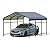 Patiowell 10'x15' Metal Carport, Heavy Duty Carport Canopy with Reinforced Frame and Galvanized Steel Roof, All-Weather Outdoor Car Shelter for Car, Truck, Boat and Tractor, Black